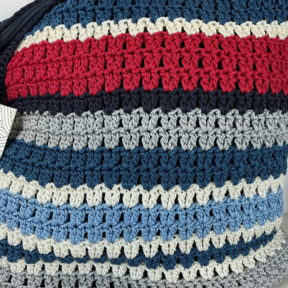 The Sak Amberly Navy and Red Crochet Shoulder Bag - Picture 8 of 12